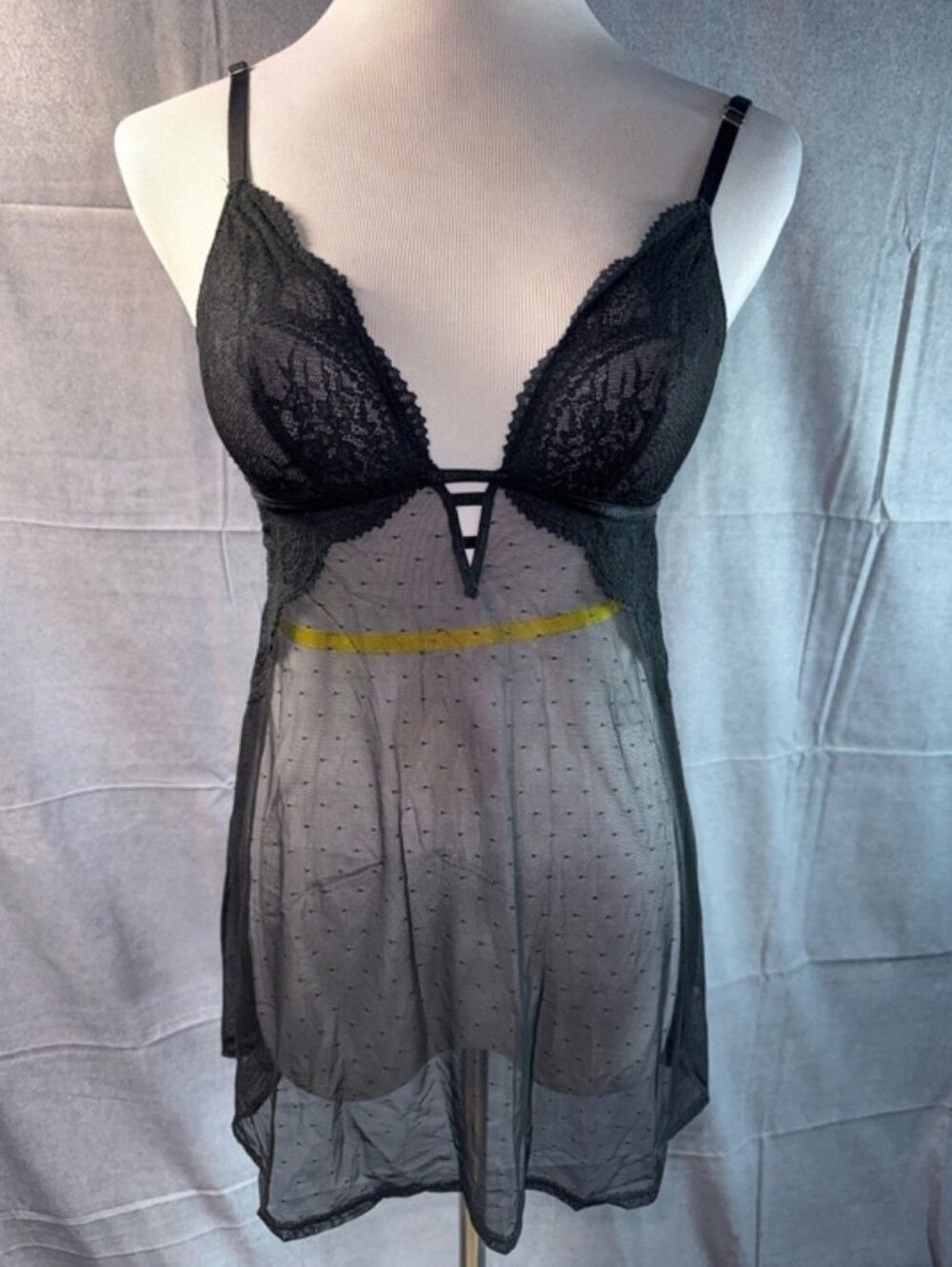 Auden PRE-OWNED Black Sheer Lace Chemise